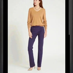 BETABRAND Women's Dress Pant Yoga Pants Straight-Leg Two-Pocket Blue LIKE NEW